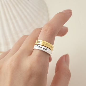 Engraved Handwriting Ring