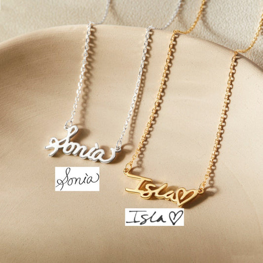 Dainty Custom Handwriting Necklace