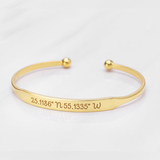 Coordinates Cuff Bracelet