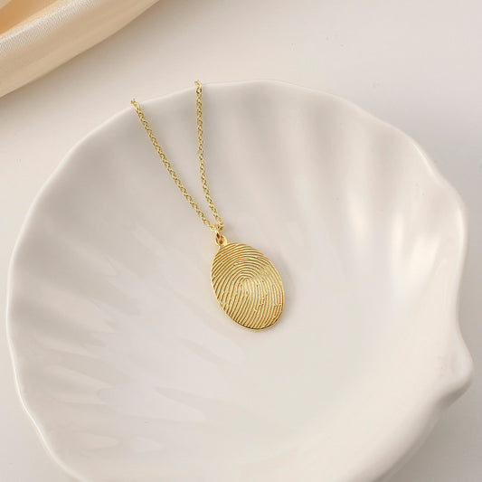 Oval Fingerprint Necklace