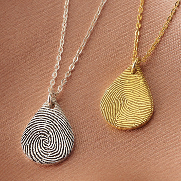 Tear Drop Fingerprint Necklace