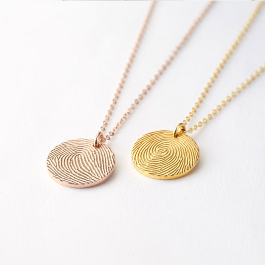 Thumbprint Necklace Dainty