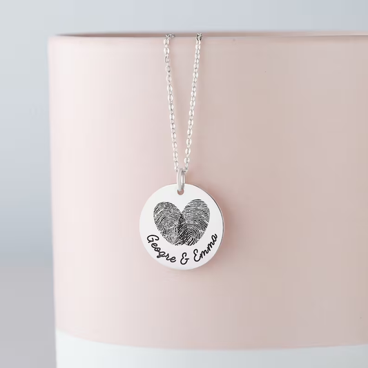 Double Fingerprint Necklace