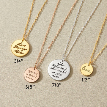 Handwriting Necklace - Multiple Sizes