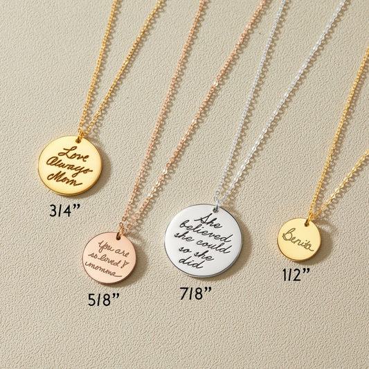 Handwriting Necklace - Multiple Sizes