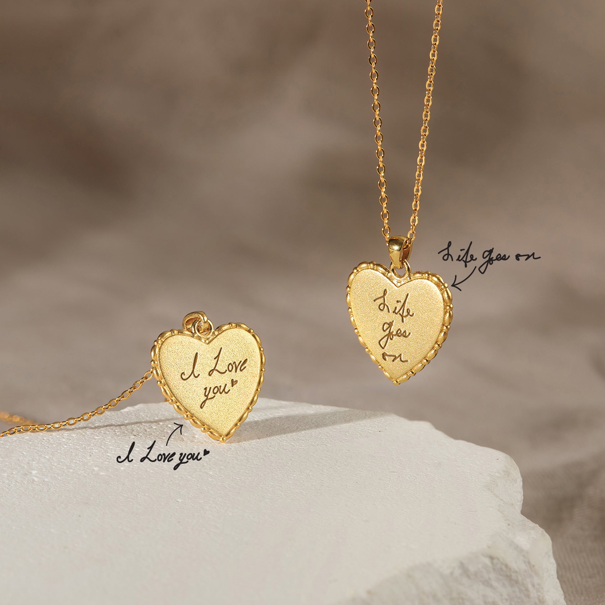 Handwriting Necklace Heart Charm – CentimeGift