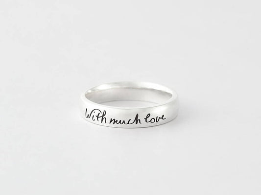 Engraved Handwriting Ring