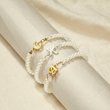 Custom Initial Pearl Bracelet