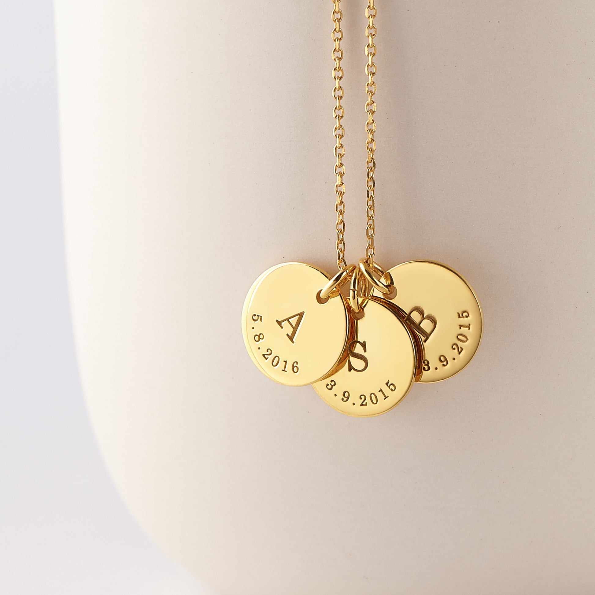 14k Gold Necklace With Kids Initials Personalized Initial Necklace