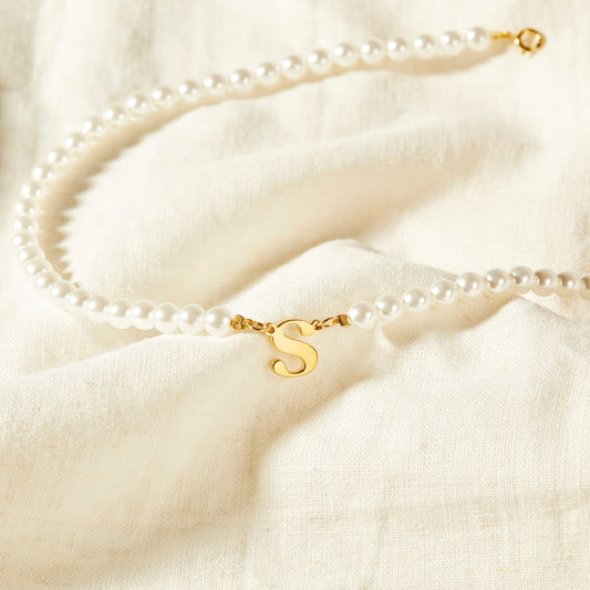 Custom Initial Pearl Necklace