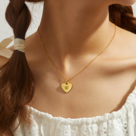 Custom Initial Heart Necklace