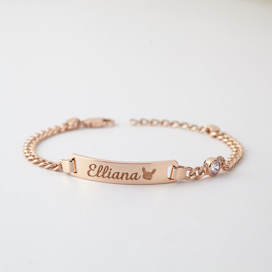 Baby Bracelet With Name And Birthstone