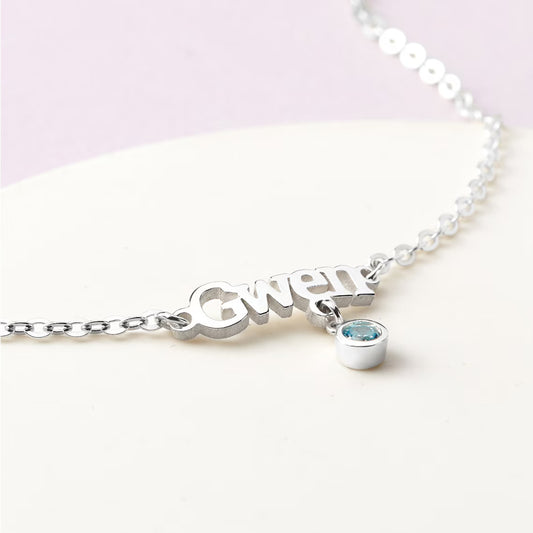 Name Bracelet with Birthstone For Kids