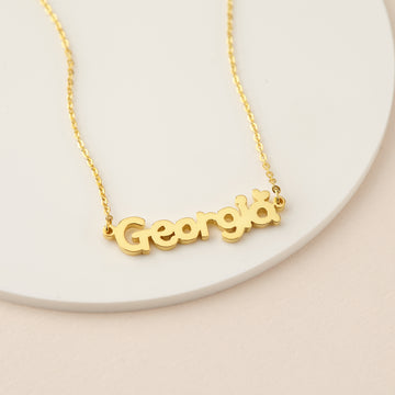 Kid Name Necklace With Heart