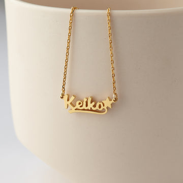 Kid Name Necklace With Charm