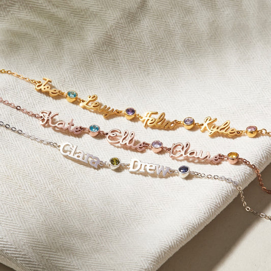 Birthstone Names Bracelet For Mom