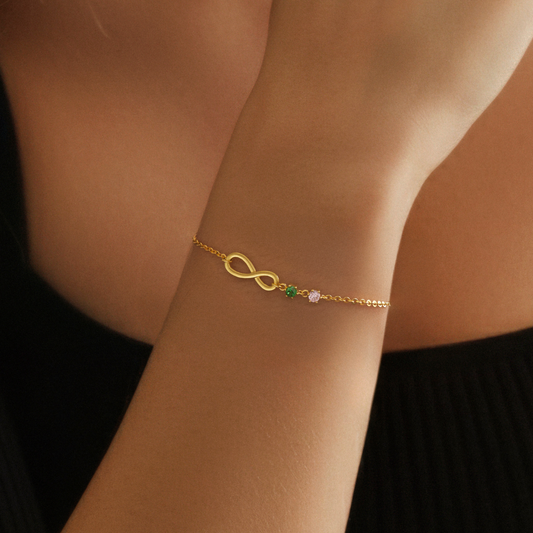 Infinity Birthstone Bracelet For Mom