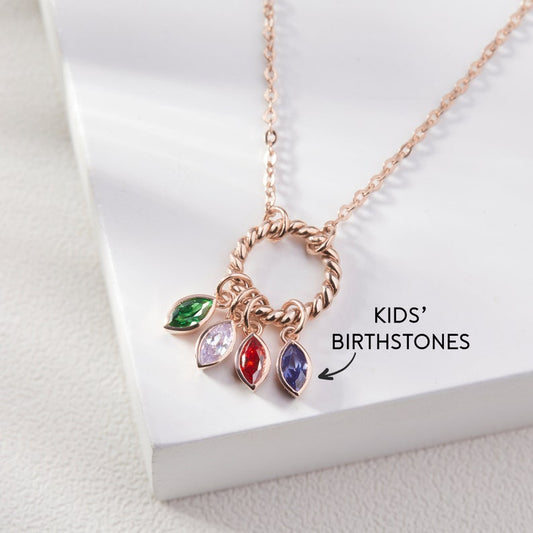 Custom Ring Necklace With Birthstone