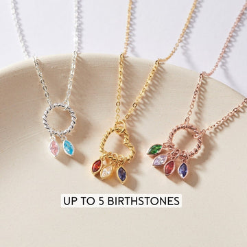 Custom Ring Necklace With Birthstone