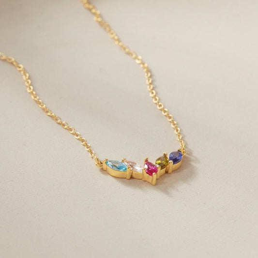 Mom Birthstone Necklace - Oval