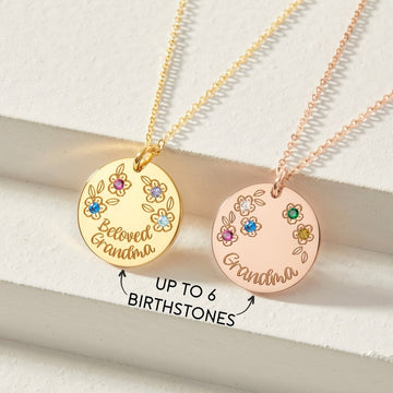 Grandma Necklace With Kids' Birthstones