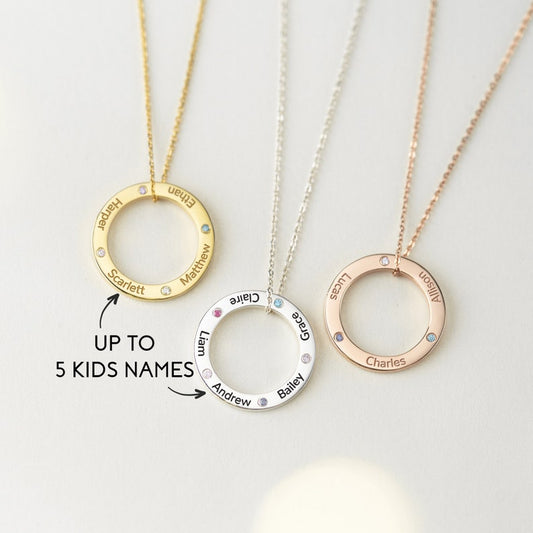 Children's Names Necklace For Mother - Circle of Love