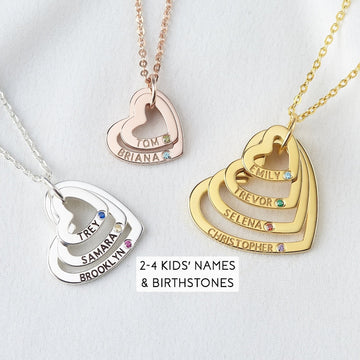 Necklace With Children's Names Birthstones – CentimeGift