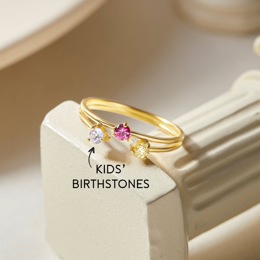 Family Birthstone Mom Ring