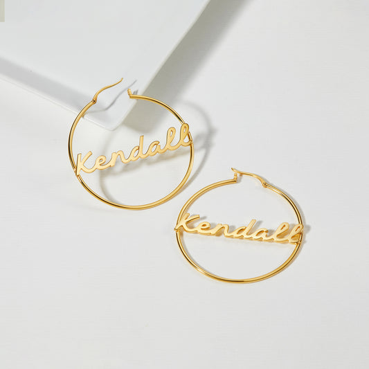 Customized Big Hoop Earrings With Name