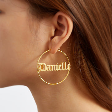 Customized Big Hoop Earrings With Name