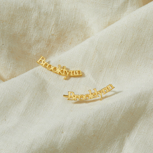 Custom Name Climber Earrings