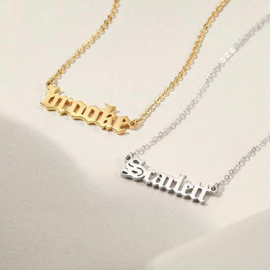 Gothic Name Necklace