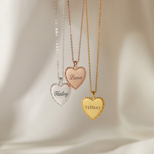 Custom Heart Name Necklace for Women