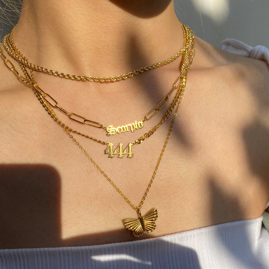 Custom Name Necklace Paperclip Chain