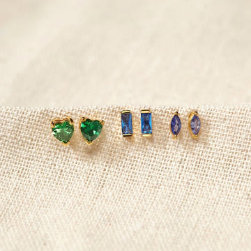 CZ Birthstone Stud Earrings