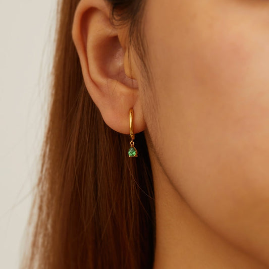 Birthstone Huggie Hoop Earrings