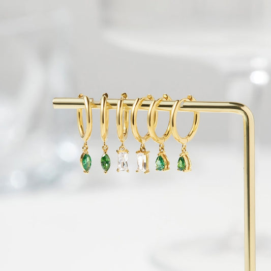 Birthstone Huggie Hoop Earrings