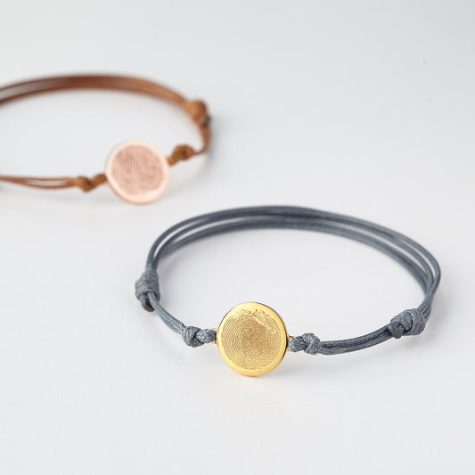 Leather Fingerprint Bracelet