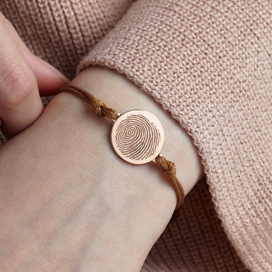 Leather Fingerprint Bracelet