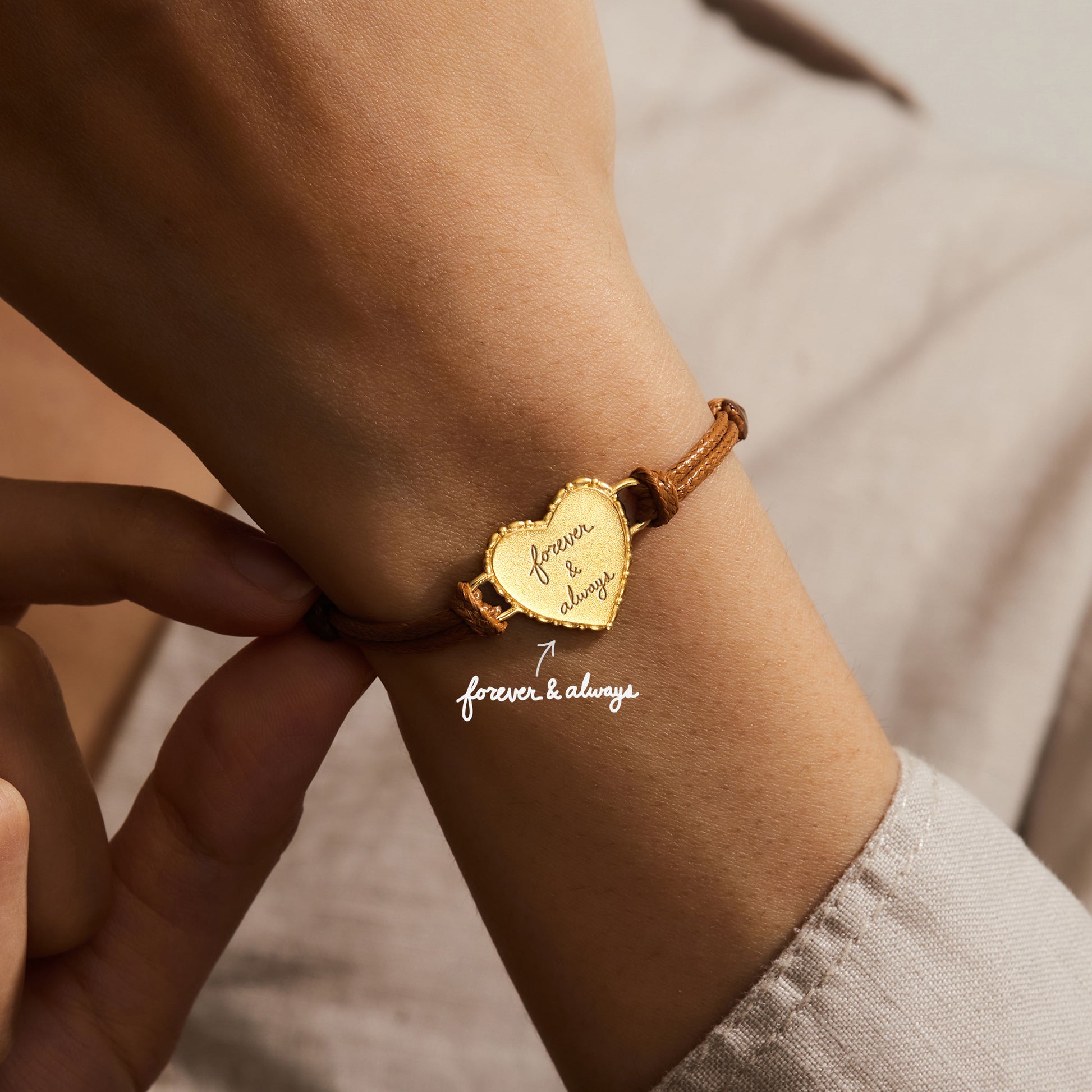 Handwriting Heart Charm Bracelet – CentimeGift - Main Image
