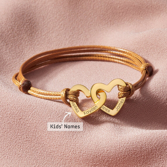 Mother Heart Bracelet With Kids' Name