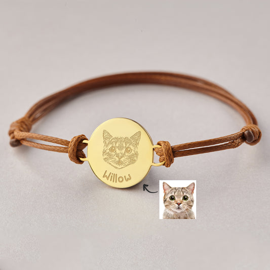 Pet Portrait Leather Bracelet