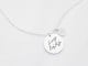 Disc Handwriting Necklace with Button Diamond Charm