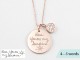 Disc Handwriting Necklace with Button Diamond Charm