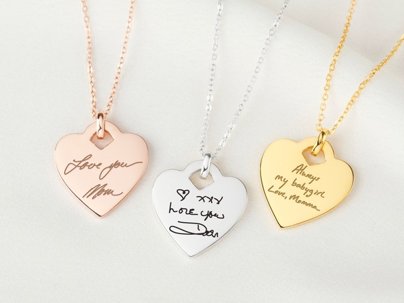Heart Tag Handwriting Necklace | Centime Gift