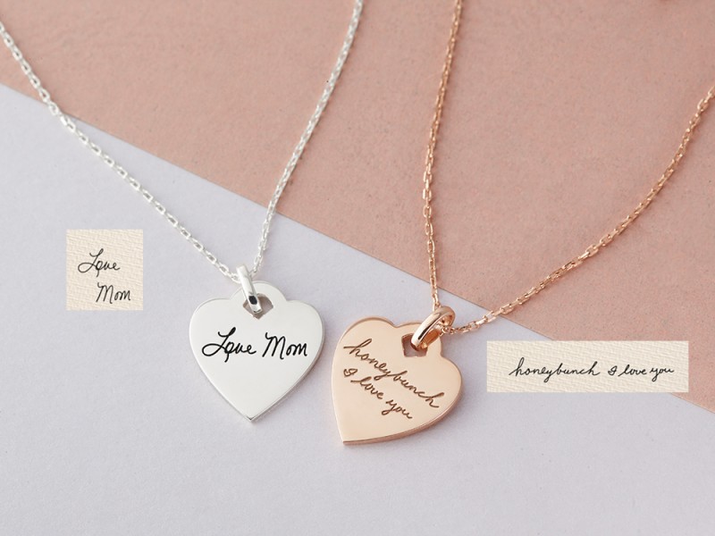 Heart Tag Handwriting Necklace | Centime Gift