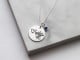 Disc Handwriting Necklace with Birthstone Charm
