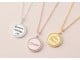 Handwriting Disc Necklace With Stones