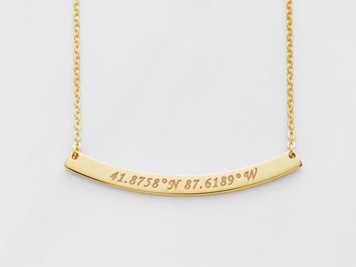 Curved Bar Coordinates Necklace