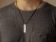 Dog Tag Coordinate Necklace - Leather Cord